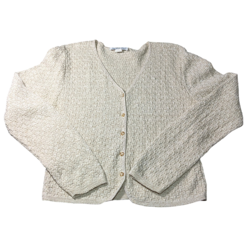 Private Eyes - Sweater - Size S - Tan/Cream Color - Button Up -EUC